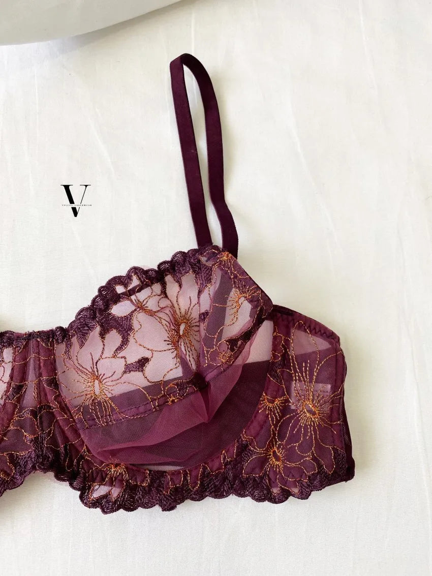 Premium Floral Mesh Lingerie Set | Embroidered Comfort &amp; Elegance by Knight Wears