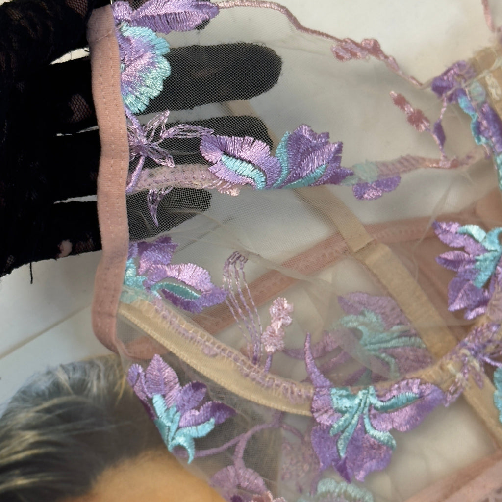 Net Embroidered Corset Set💜🦋🥯