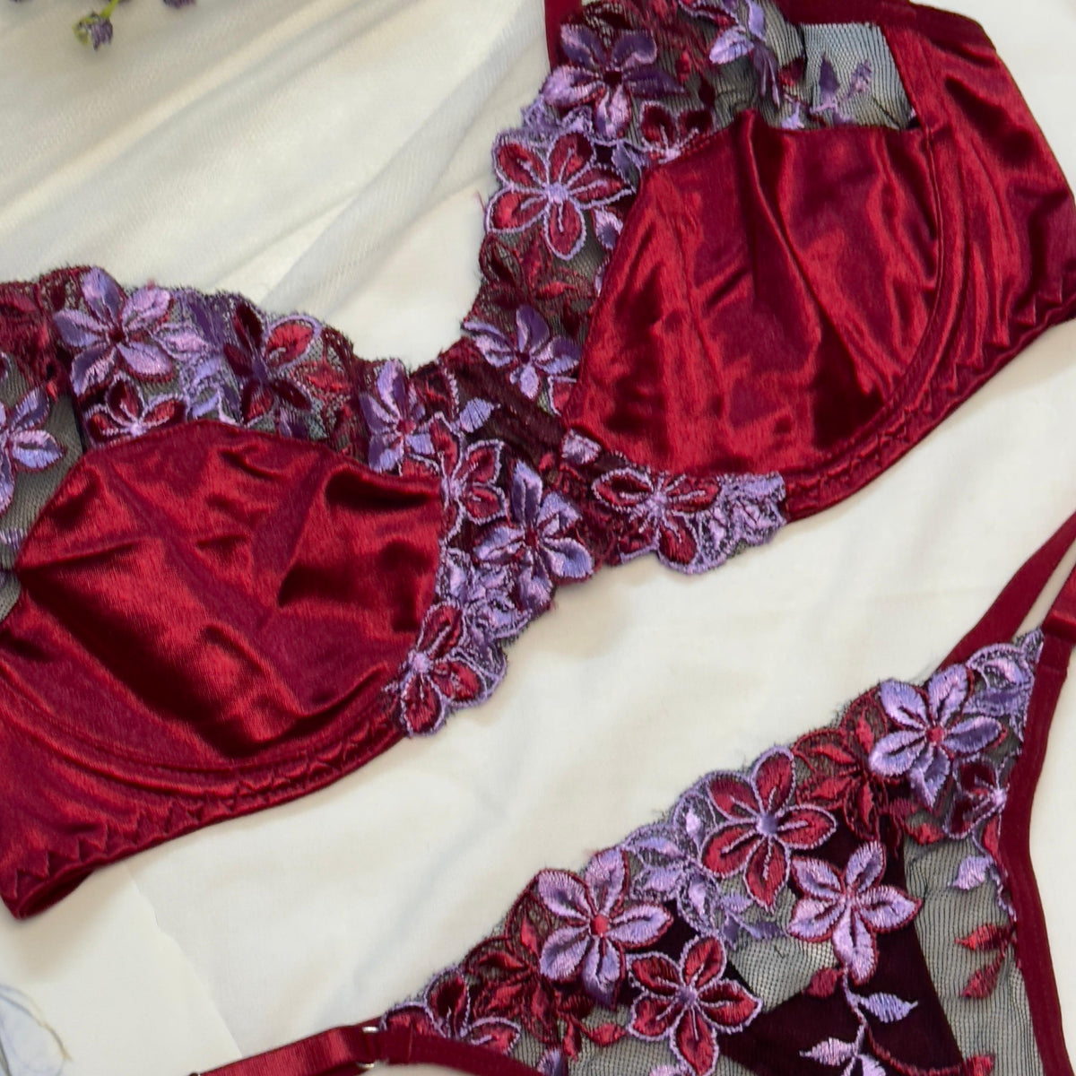 Silk Net Bra Set