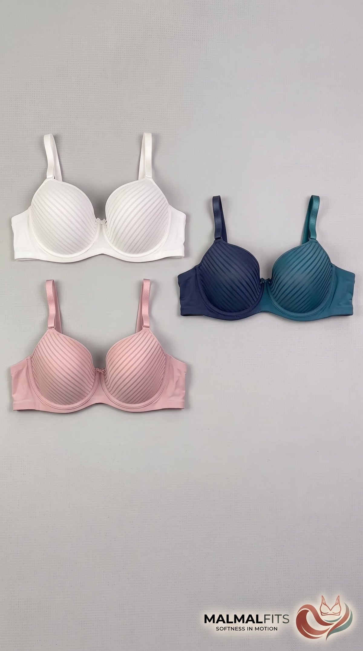 MALMALFITS ULTRA-COMFORT PINSTRIPE FULL CUP BRA