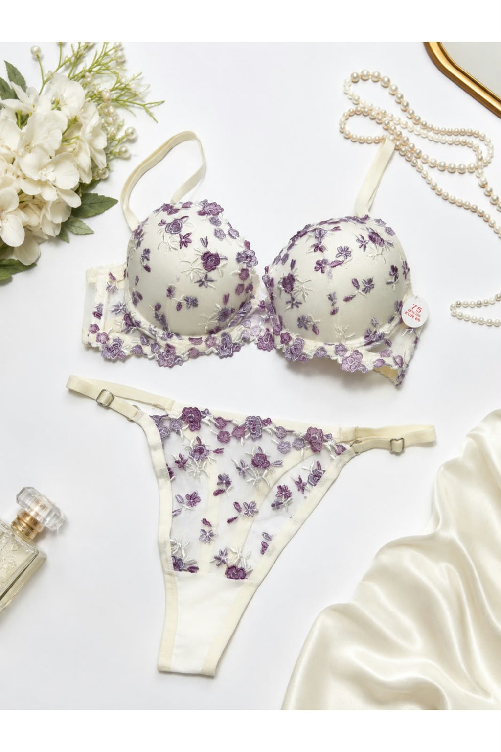 Floral Pushup Bra Set.